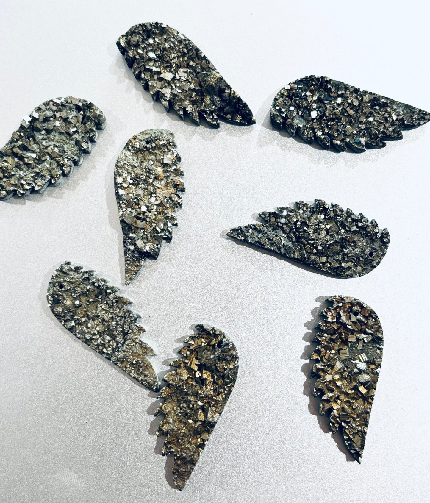 Money Maker Pyrite Angel Wing Charm